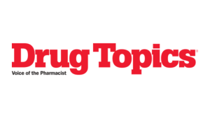 Logo for publication "Drug Topics" with tagline "Voice of the Pharmacist"