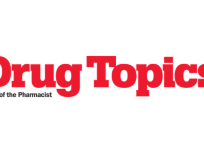 Logo for publication "Drug Topics" with tagline "Voice of the Pharmacist"